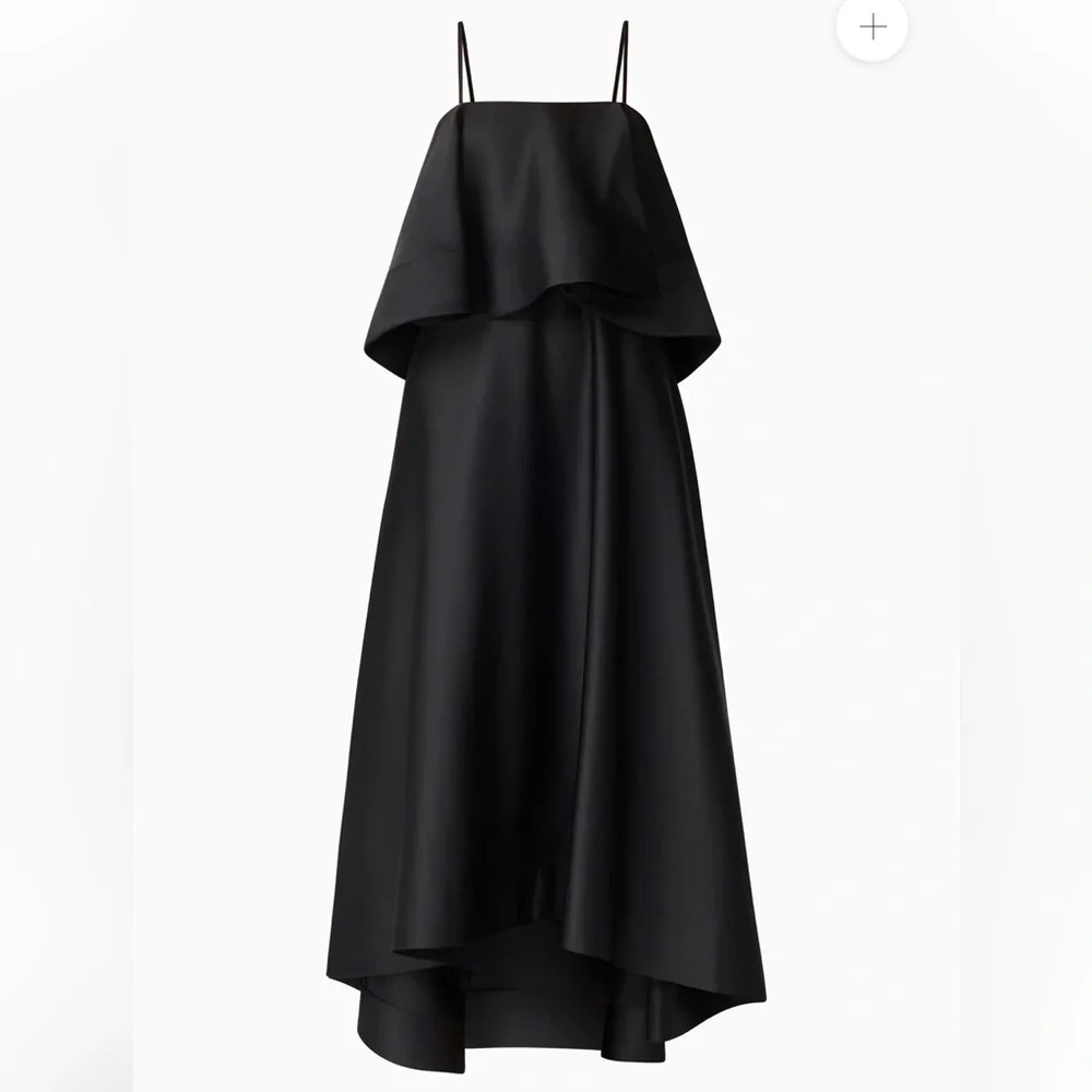 elliatt reyna black tiered ruffle draped satin maxi dress size medium NEW - Picture 8 of 14